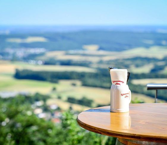 Aussicht von der Terrasse der Schaumberg Alm